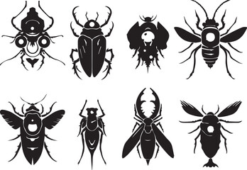 Set bugs. Hand drawn vector illustration	