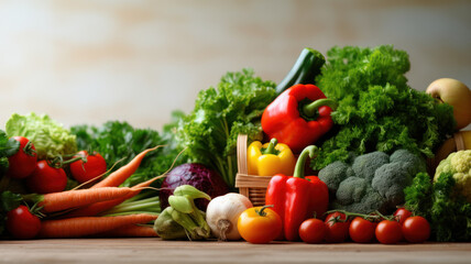 top view fresh vegetable on white background