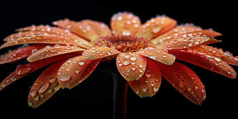 Orange gerbera isolated with black background