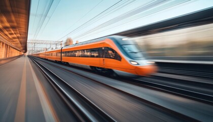 Naklejka premium High-Speed Train Blurred Motion.