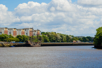 Fototapeta premium Newcastle UK: 28th June 2024: Galeon Andalucia is docked at Spillers Wharf