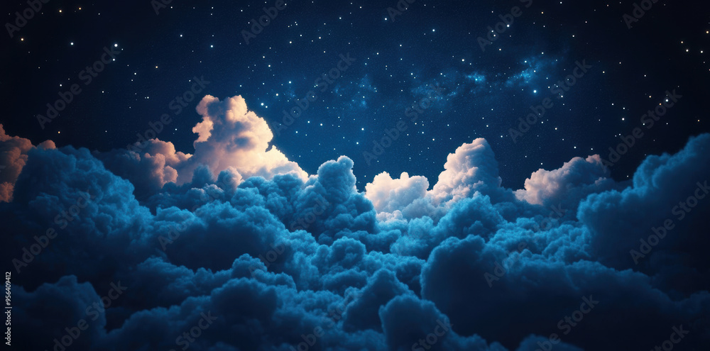 Canvas Prints night sky clouds.