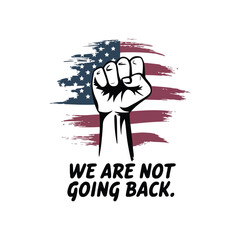 American Flag with Raised Fist Vector