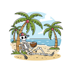Summer tshirt design on white background