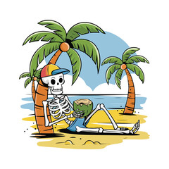 Summer tshirt design on white background