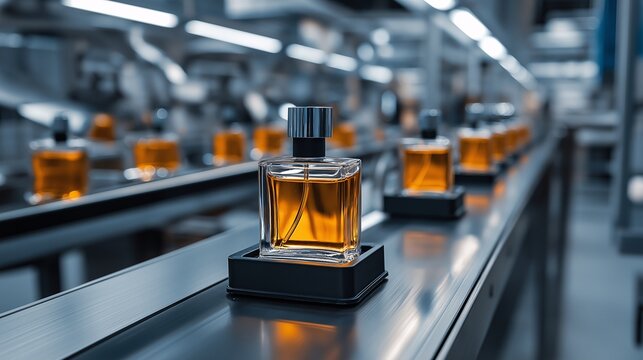 Perfume Production Line: Amber Elegance in Motion 