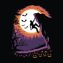 Happy Halloween t-shirt design and Halloween illustration vector