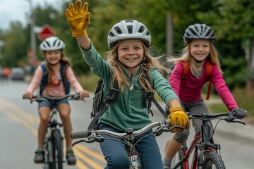 Children riding bikes outside