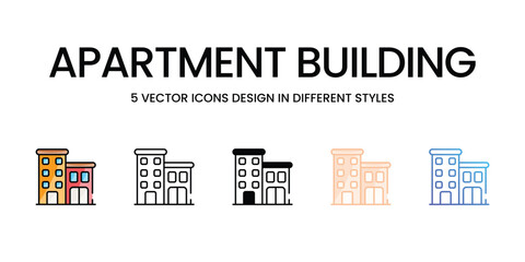 Apartment Building icons set ready to use vector icon stock illustration