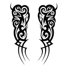 Tattoo designs. Tattoo tribal vector designs. Art tribal tattoo.