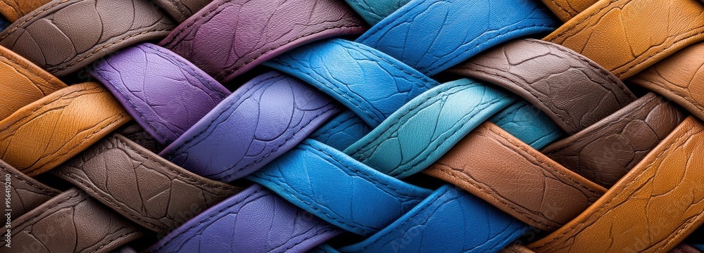 Aufkleber a vibrant close-up of a multi-colored woven texture, showcasing intricate patterns and rich colors i
