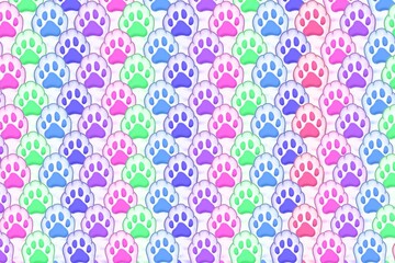 seamless pattern with paws of cat, pattern, cat hands illustration, cat palm illustration, seamless pattern of paw, paw print background, colorful background, colorful of cat hands background, meow, c