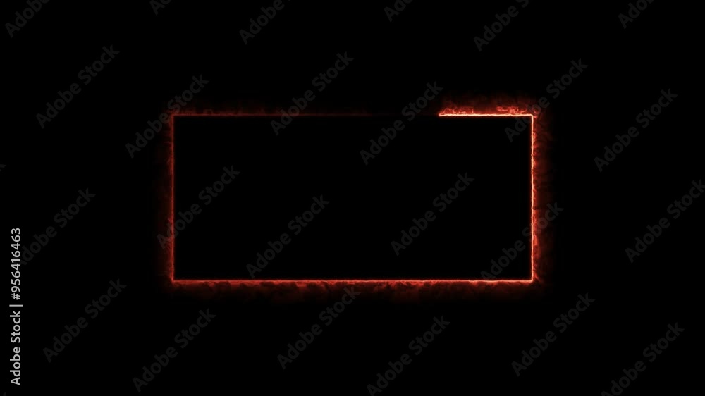 Poster abstract neon rectangle frame animation.