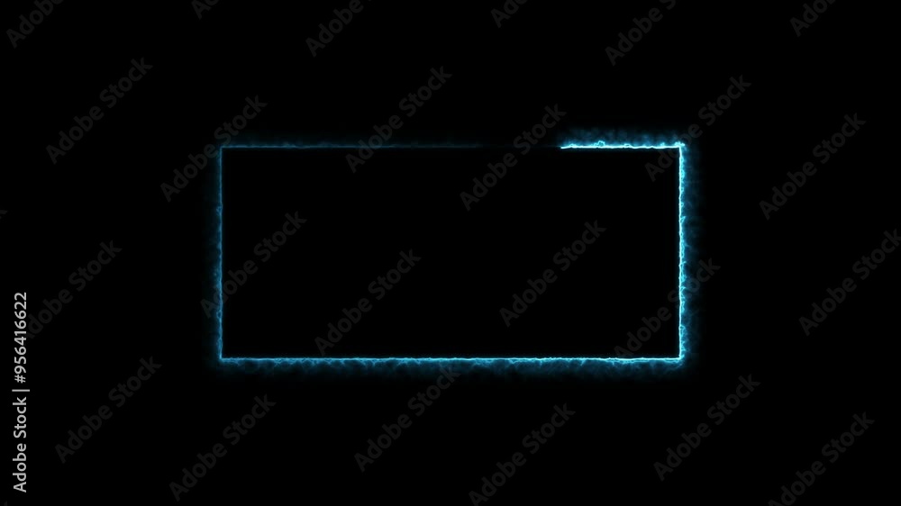 Poster abstract neon rectangle frame animation.