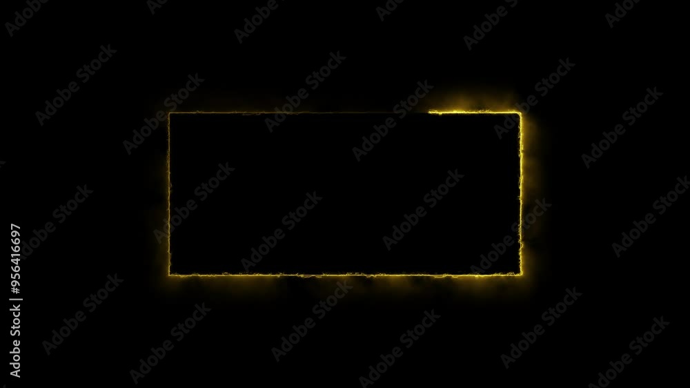 Poster abstract neon rectangle frame animation.