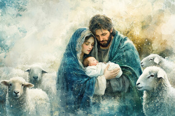 Holy Family with Sheep. © SunPunjiStudio