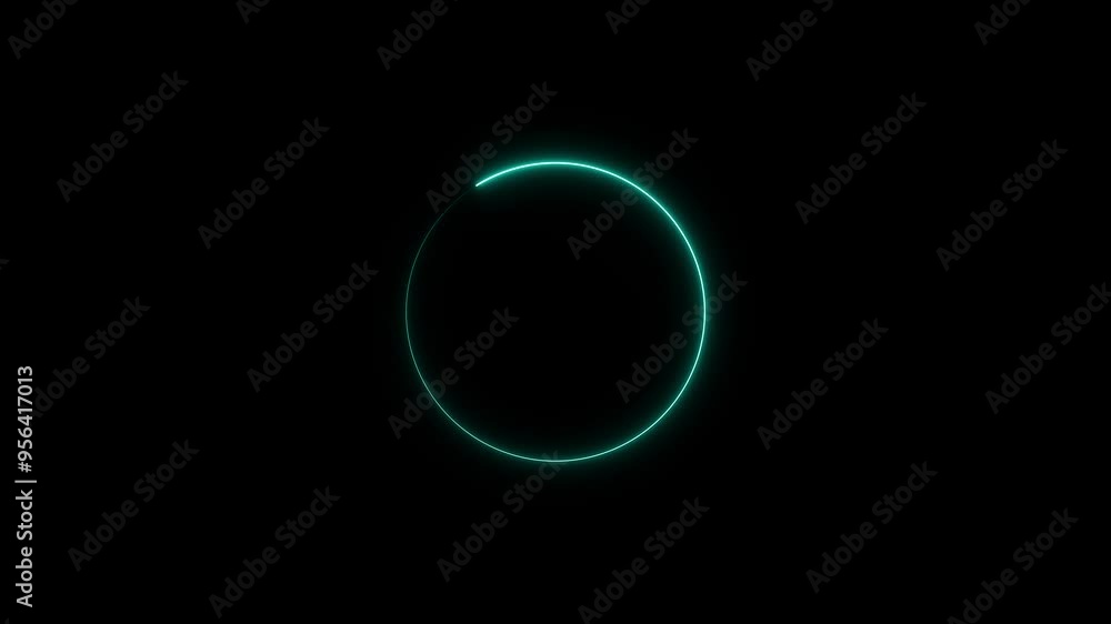 Poster abstract glowing neon circle animation . abstract beautiful neon light glowing circle frame backgrou