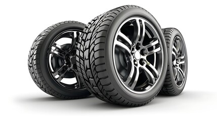 Fototapeta premium Car wheel on a white background