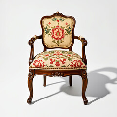 Antique chair on white background