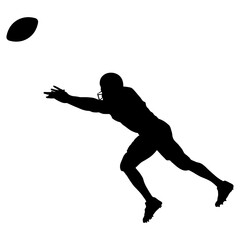 American Football Player Silhouette. Flat Vector Illustration Isolated on White Background