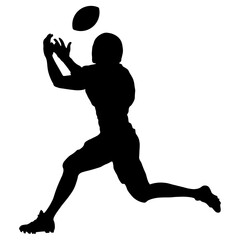 American Football Player Silhouette. Flat Vector Illustration Isolated on White Background