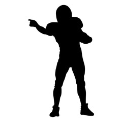 American Football Player Silhouette. Flat Vector Illustration Isolated on White Background