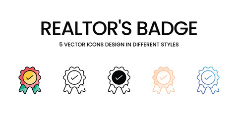 Realtor's Badge icons set ready to use vector icon stock illustration