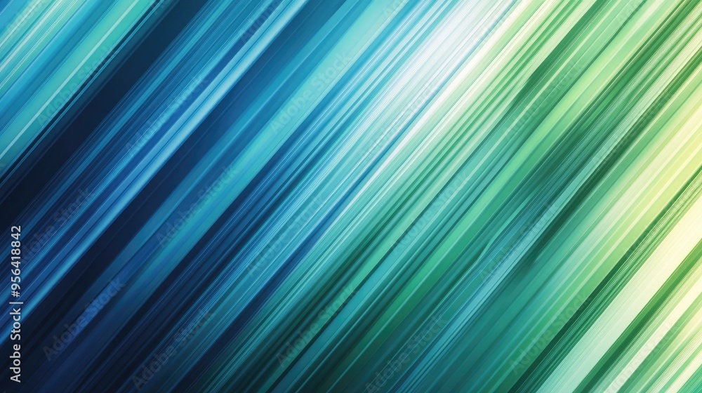 Poster gradient diagonal stripes in shades of blue and green, forming an abstract background that conveys d