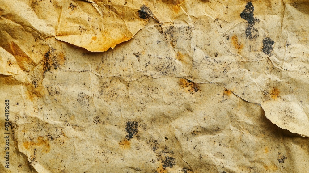 Poster high-resolution texture of handmade paper with natural specks and inclusions, perfect for rustic and