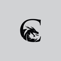 c dragon logo icon design 
