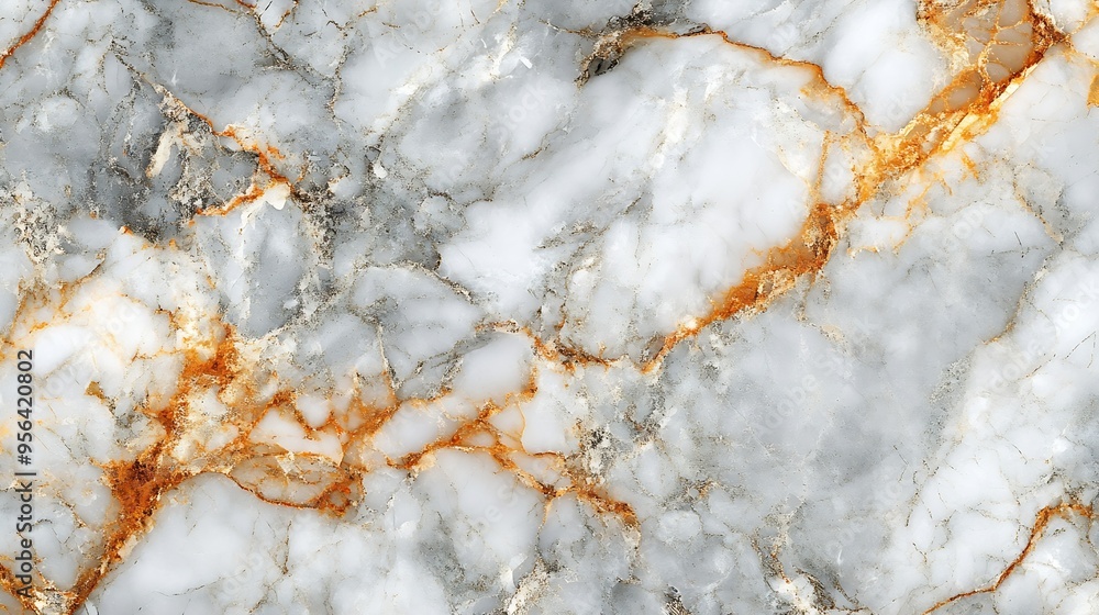 Poster Light grey marble texture background with high resolution counter top view of natural tiles stone in seamless glitter pattern and luxurious : Generative AI