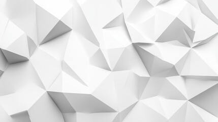 Obraz premium Abstract white low-poly background with geometric shapes,