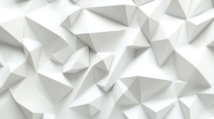 Abstract white low-poly background with geometric shapes,