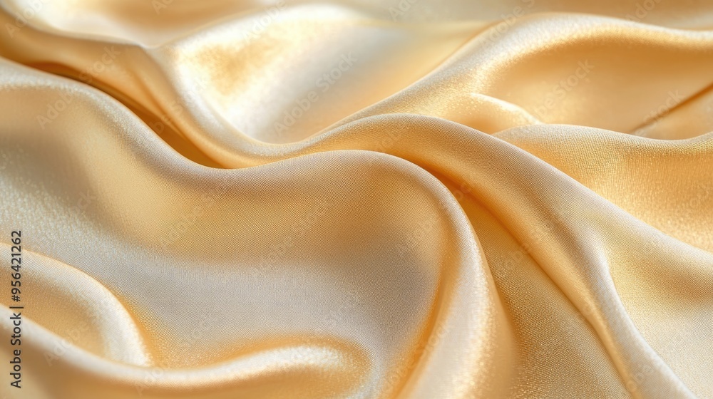 Aufkleber light golden fabric with a subtle shimmer, arranged in delicate waves to capture light and create de