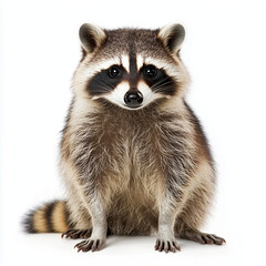 Fototapeta premium Raccoon full body shot isolated on white background