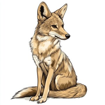 recommend clip art: vector graphic of a cute coyote