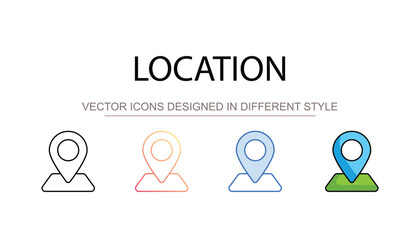 Location icon design with white background stock illustration