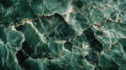 Fototapeta premium Macro shot of green marble texture with unique patterns, showing the complexity and beauty of natural stone.