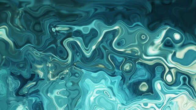 Looped animated fluid abstract texture of swirling liquid chrome dark metal with motion light effect