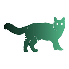 International Cat Day Silhouette in Colorful Design Concept. Flat Vector Illustration