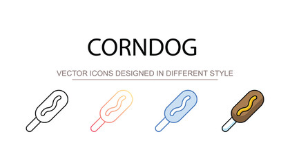 Corndog icon design with white background stock illustration