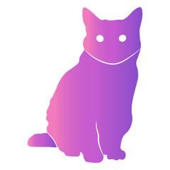 International Cat Day Silhouette in Colorful Design Concept. Flat Vector Illustration