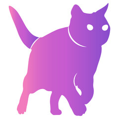 International Cat Day Silhouette in Colorful Design Concept. Flat Vector Illustration