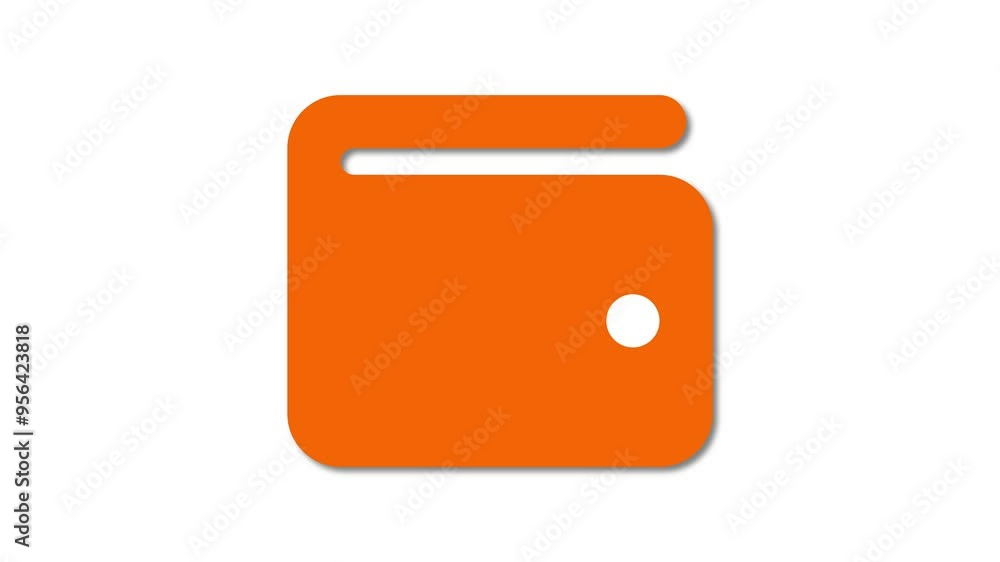 Poster wallet icon animation showcasing expanding compartments and swipe motions for interactive digital wa