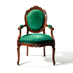 Antique chair on white background