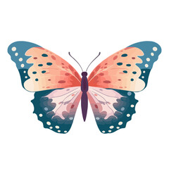 Cute butterfly. Butterfly drawing on white background. Hand drawn butterfly. Vector illustration