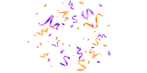 confetti background Stunning purple and gold confetti that zigzag down for the celebration. Festive decoration vector illustration