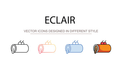 Eclair icon design with white background stock illustration