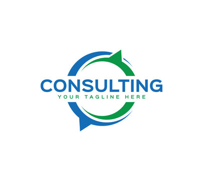 Consulting text based logo design, Vector illustration.