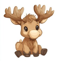 vector graphic of a cute moose